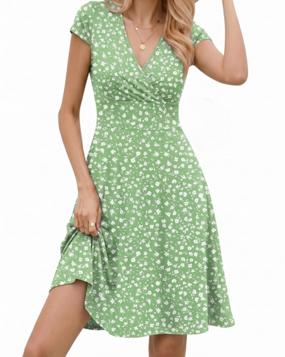 Women's A-Line Dress for Office with V-Neck