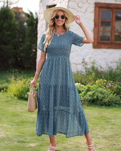 Women's Floral Maxi Dress for Summer Weddings