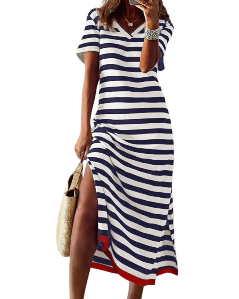 Women's Color Block Maxi Dress for Summer Travel
