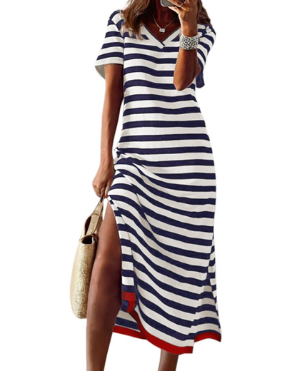 Women's Color Block Maxi Dress for Summer Travel