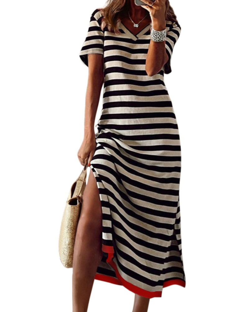 Women's Color Block Maxi Dress for Summer Travel