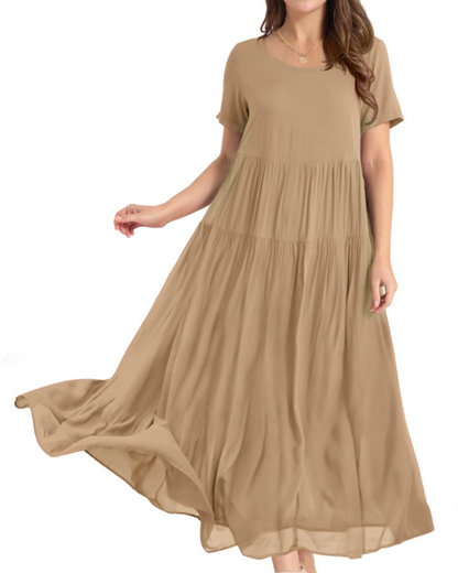 Women's Bohemian Floral Dress with Side Pockets