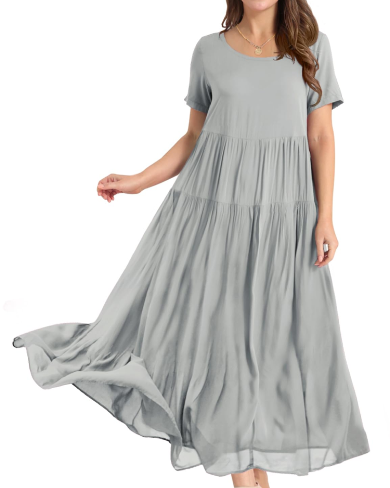 Women's Bohemian Floral Dress with Side Pockets