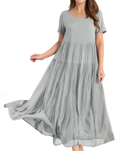 Women's Bohemian Floral Dress with Side Pockets