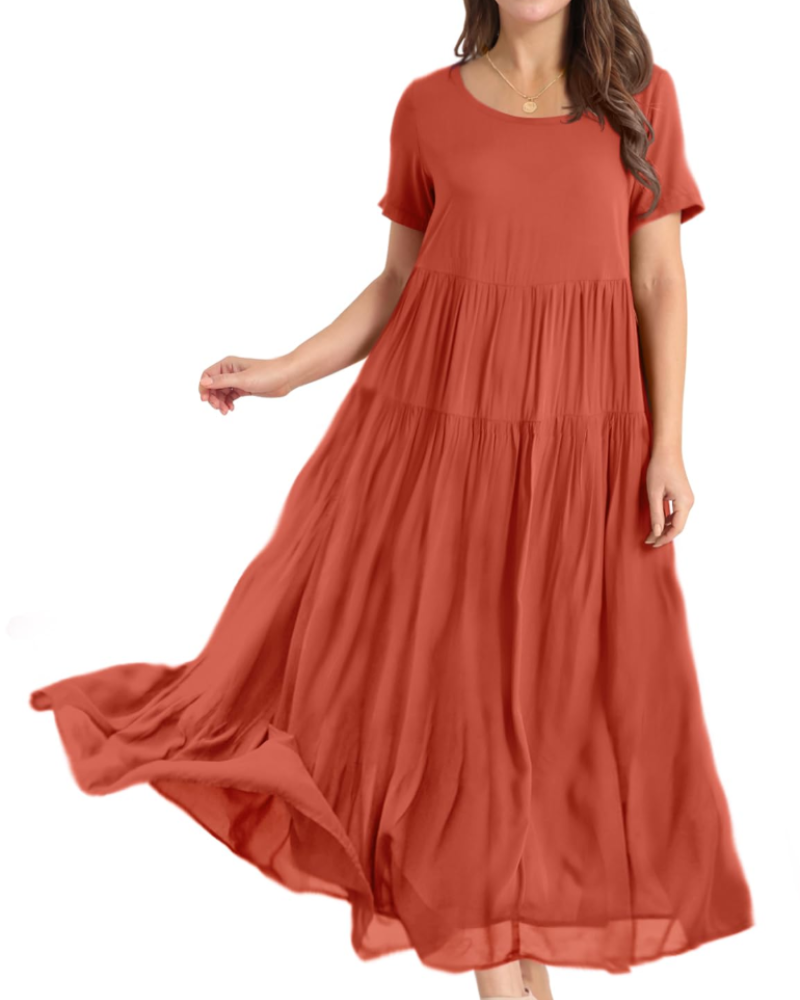 Women's Bohemian Floral Dress with Side Pockets