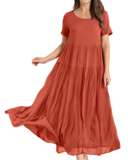 Women's Bohemian Floral Dress with Side Pockets