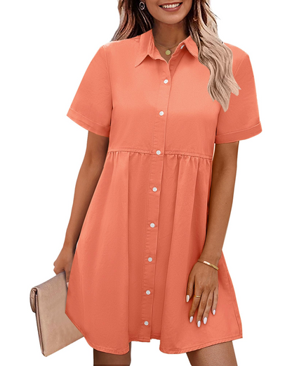 Women's Faded Denim Dress with Layered Ruffles
