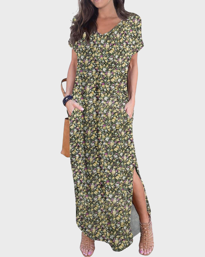 Women's Flowing Maxi Dress for Summer Vacation
