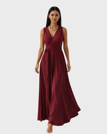 Women's Long Evening Dress V-Neck for Formal Events