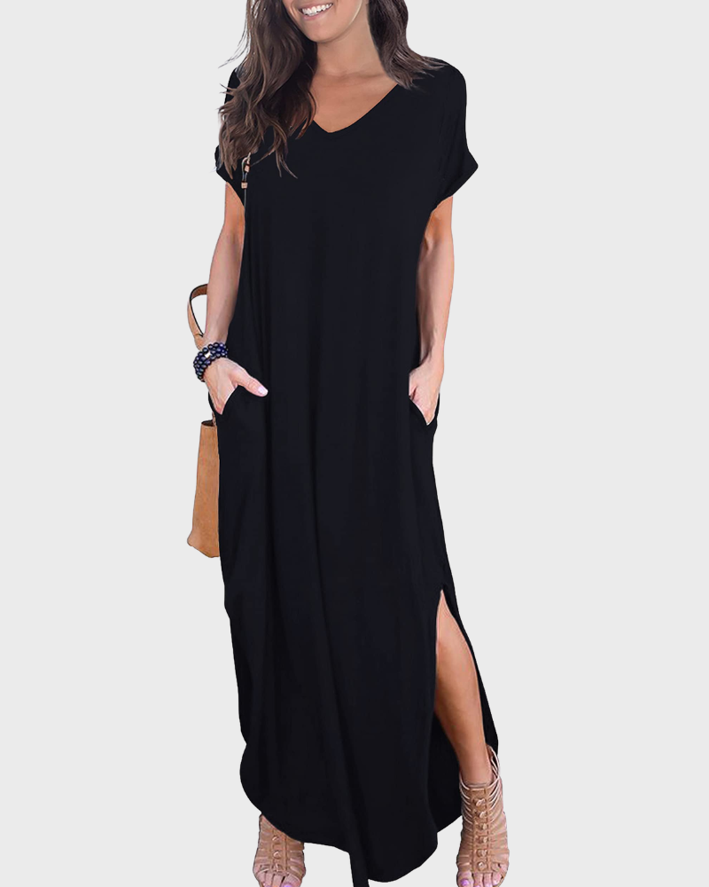 Women's Flowing Maxi Dress for Summer Vacation
