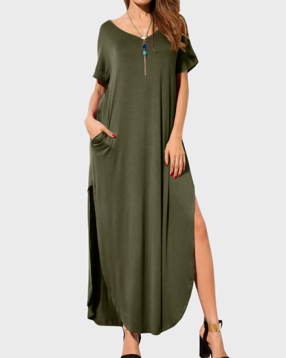 Women's Flowing Maxi Dress for Summer Vacation