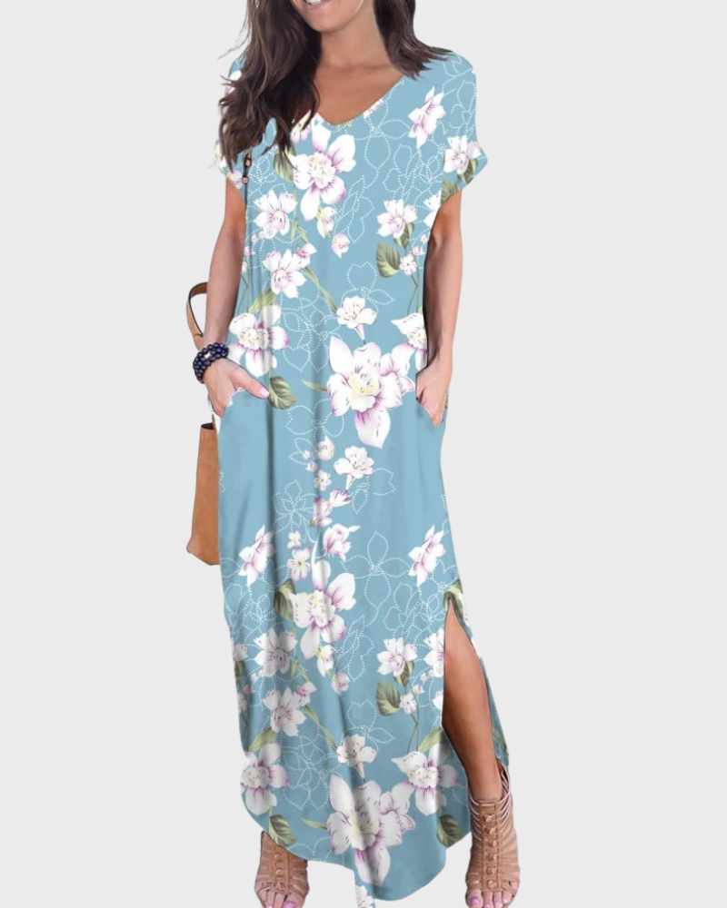 Women's Flowing Maxi Dress for Summer Vacation