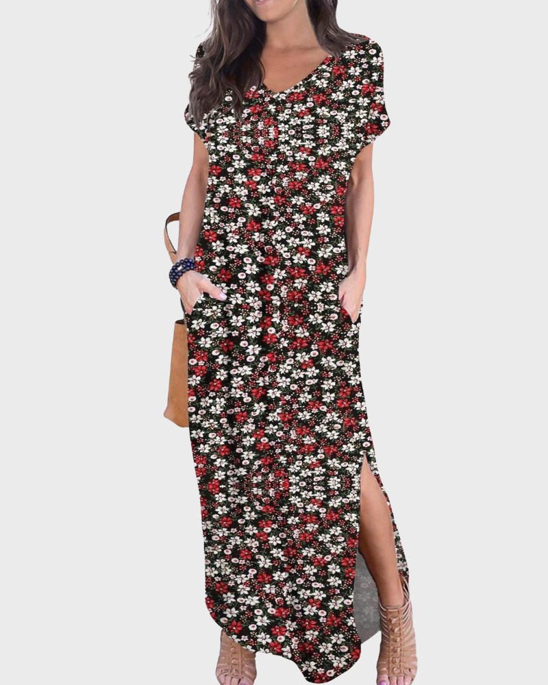 Women's Flowing Maxi Dress for Summer Vacation