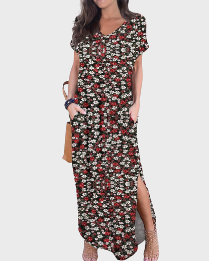 Women's Flowing Maxi Dress for Summer Vacation