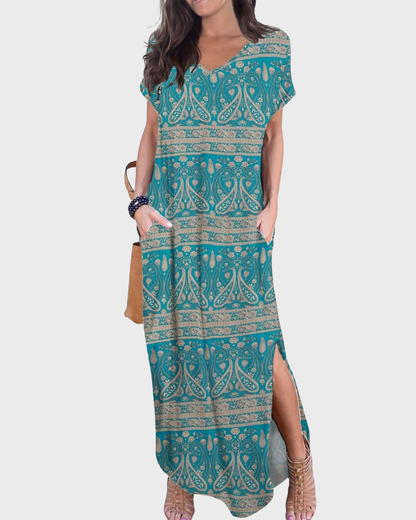 Women's Flowing Maxi Dress for Summer Vacation