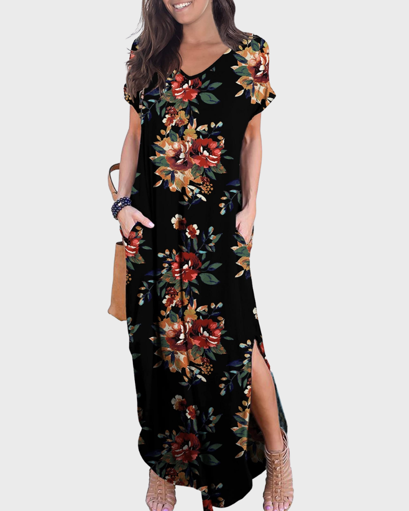 Women's Flowing Maxi Dress for Summer Vacation