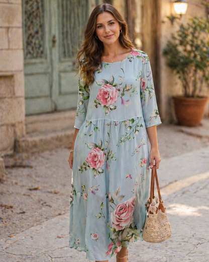 Women's Floral Cotton Dress for Casual Events