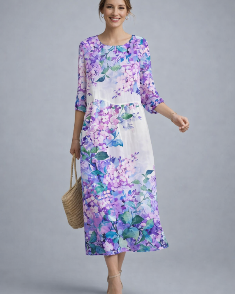 Women's Floral Cotton Dress for Casual Events