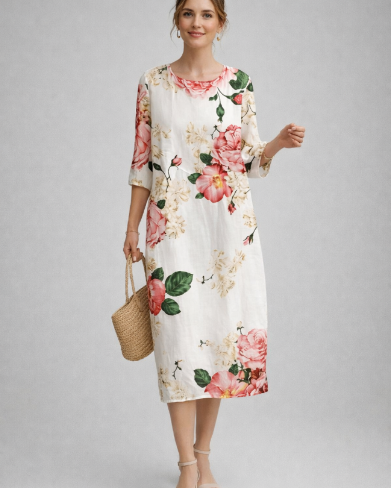Women's Floral Cotton Dress for Casual Events