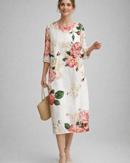 Women's Floral Cotton Dress for Casual Events