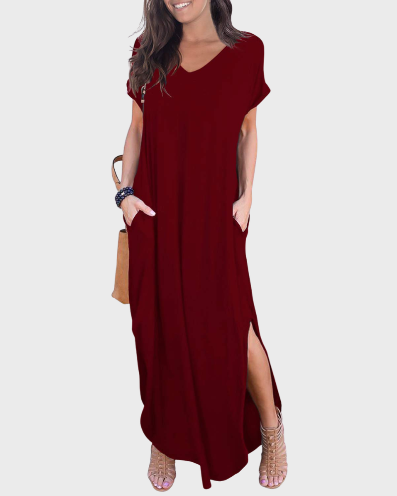 Women's Flowing Maxi Dress for Summer Vacation