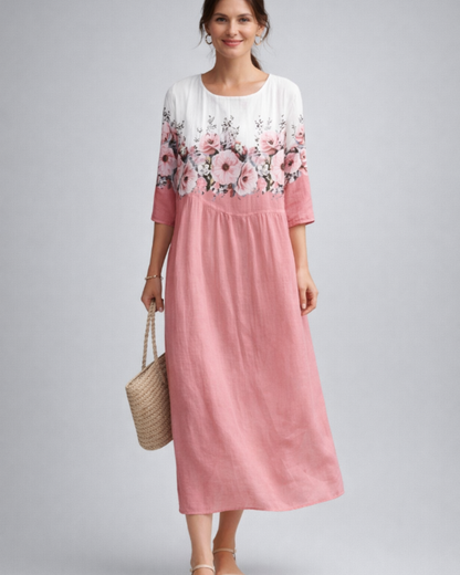 Women's Floral Cotton Dress for Casual Events