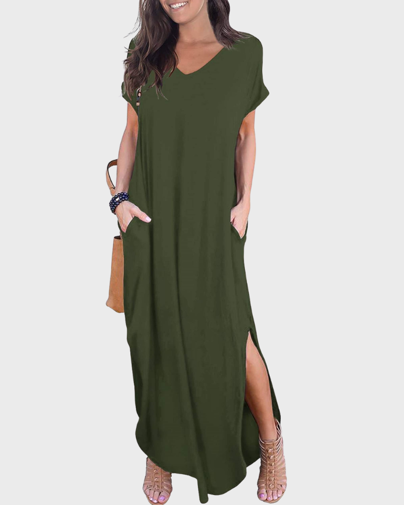 Women's Flowing Maxi Dress for Summer Vacation