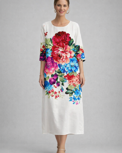Women's Floral Cotton Dress for Casual Events