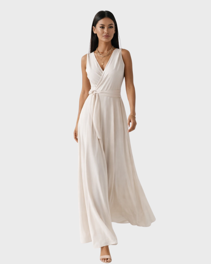 Women's Long Evening Dress V-Neck for Formal Events