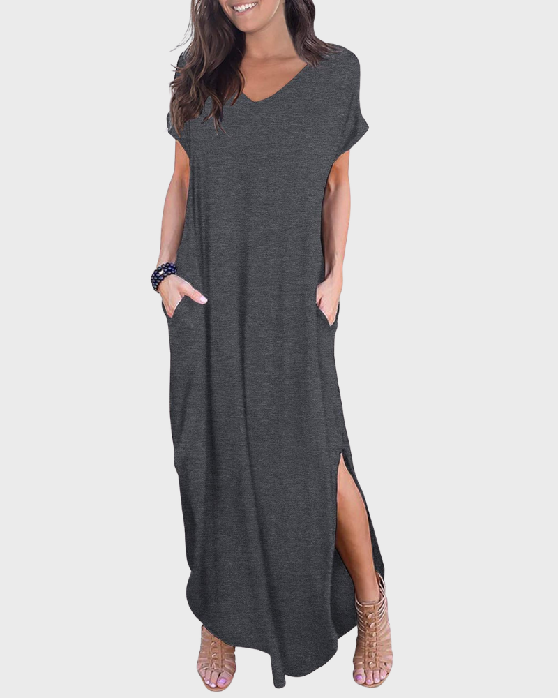 Women's Flowing Maxi Dress for Summer Vacation
