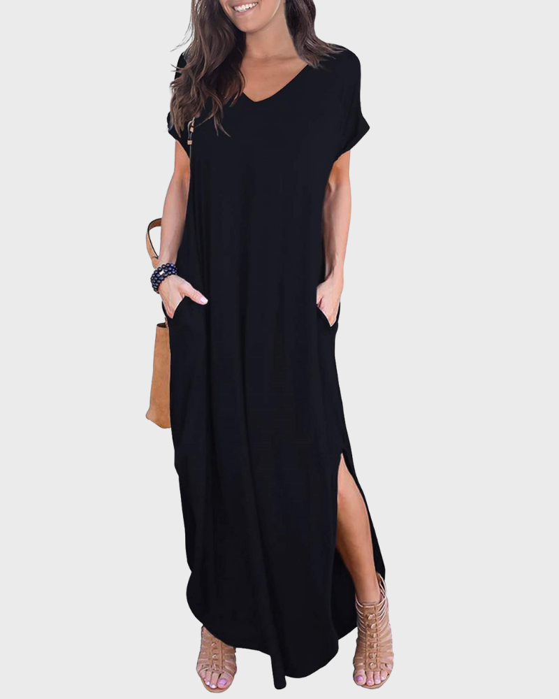 Women's Flowing Maxi Dress for Summer Vacation