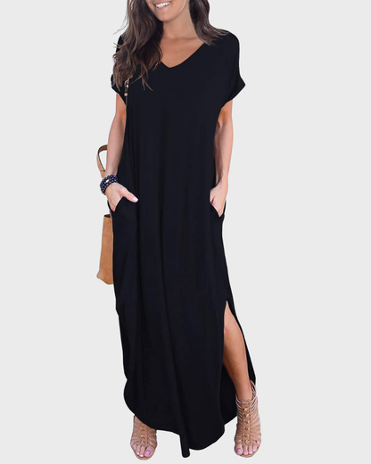 Women's Flowing Maxi Dress for Summer Vacation