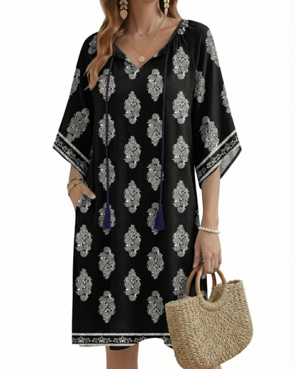 Women's Floral Tunic Dress for Beach Vacation