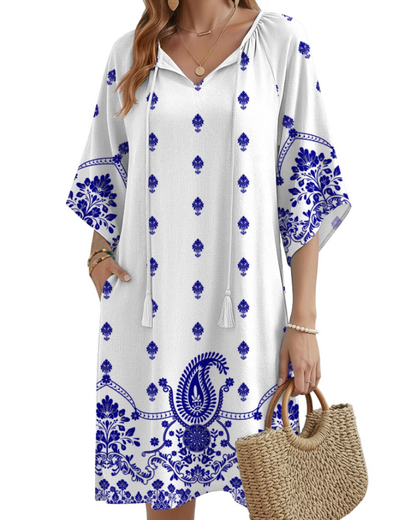Women's Floral Tunic Dress for Beach Vacation