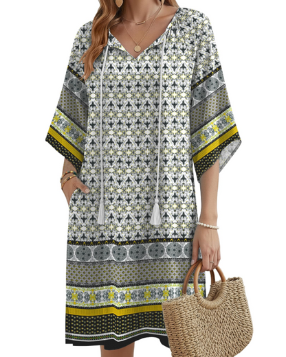 Women's Floral Tunic Dress for Beach Vacation
