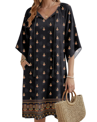 Women's Floral Tunic Dress for Beach Vacation