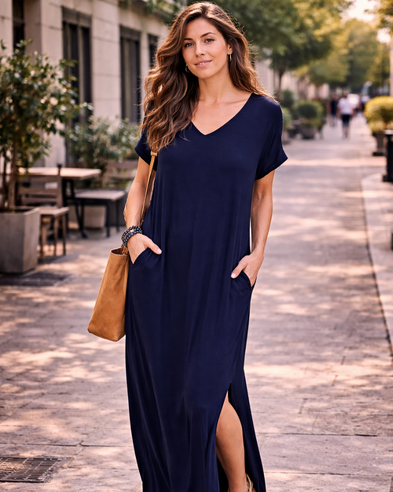 Women's Flowing Maxi Dress for Summer Vacation