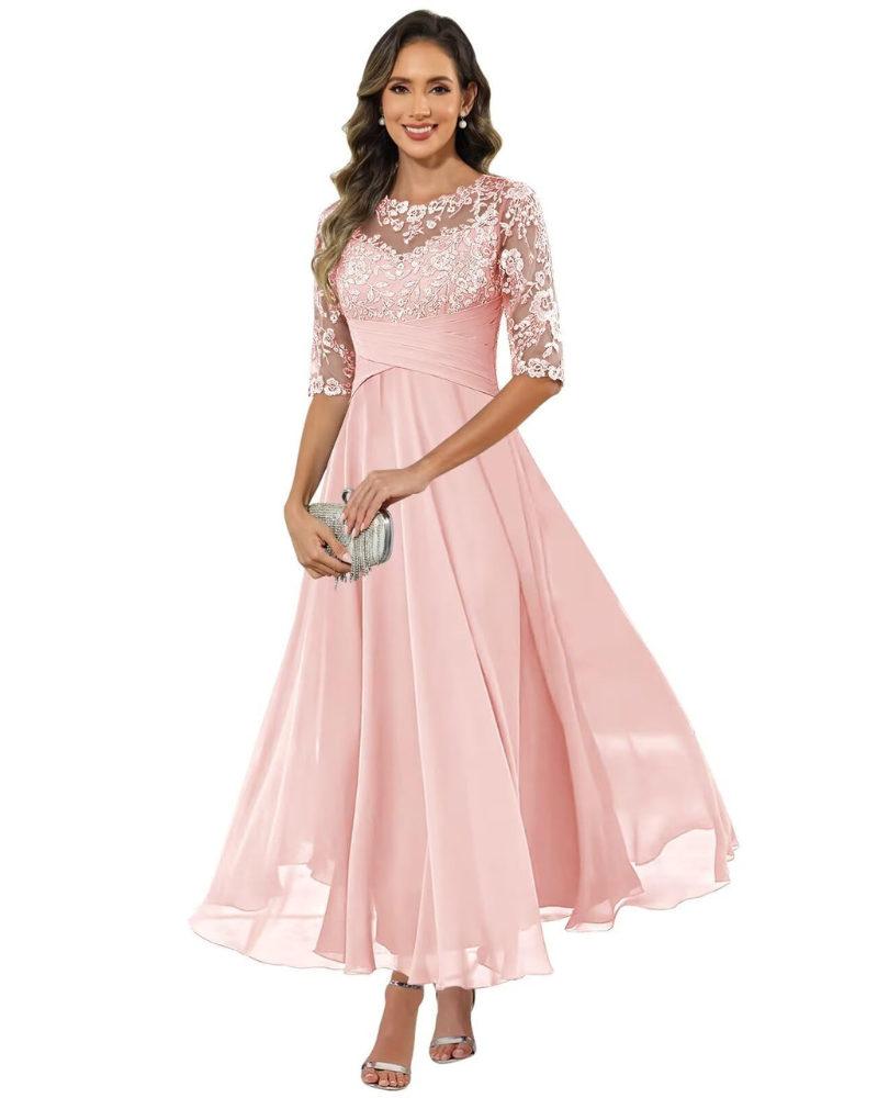 Women's Lace A-Line Long Dress for Wedding