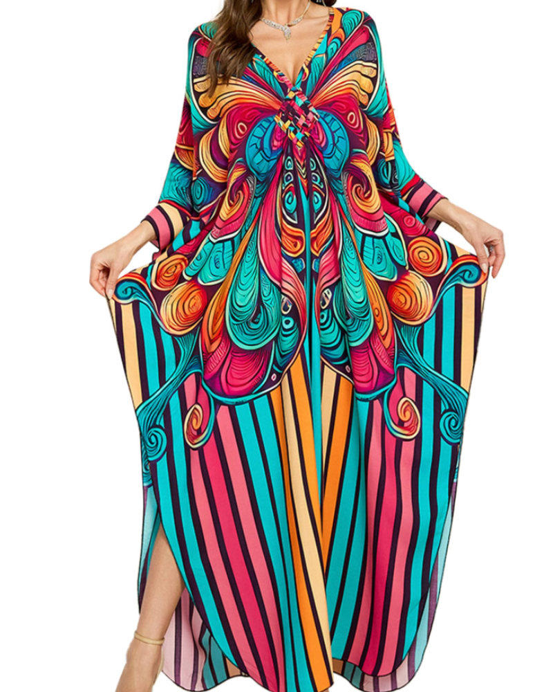 Women's Viscose Maxi Kaftan for Beach Cover-Up