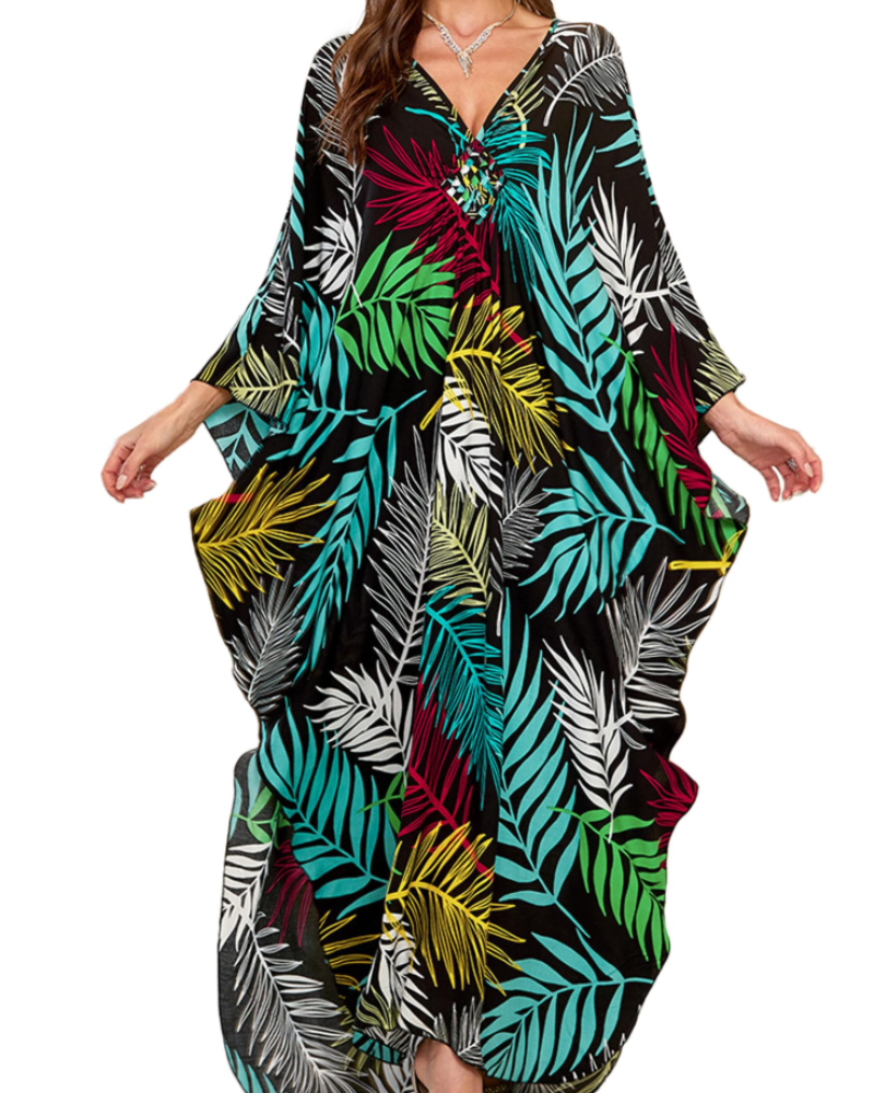 Women's Viscose Maxi Kaftan for Beach Cover-Up