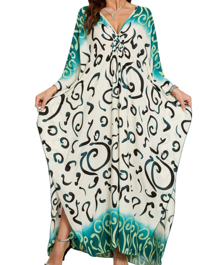 Women's Viscose Maxi Kaftan for Beach Cover-Up