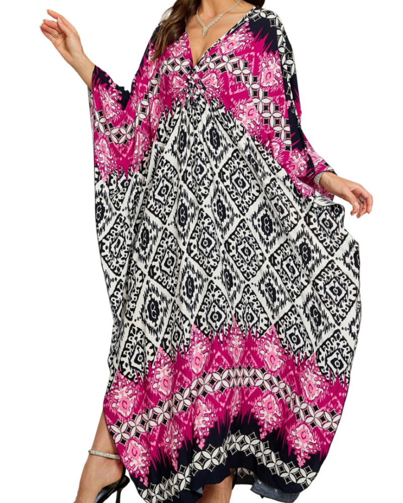 Women's Viscose Maxi Kaftan for Beach Cover-Up