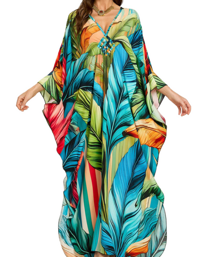 Women's Viscose Maxi Kaftan for Beach Cover-Up