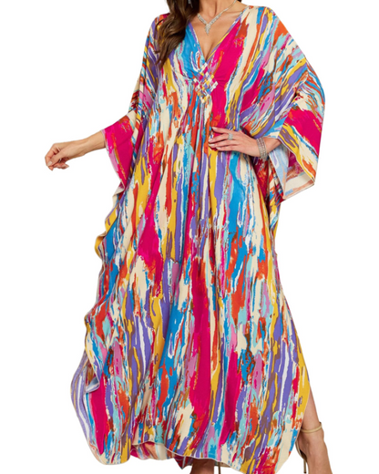 Women's Viscose Maxi Kaftan for Beach Cover-Up