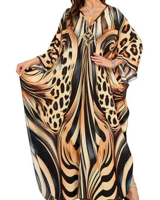 Women's Viscose Maxi Kaftan for Beach Cover-Up