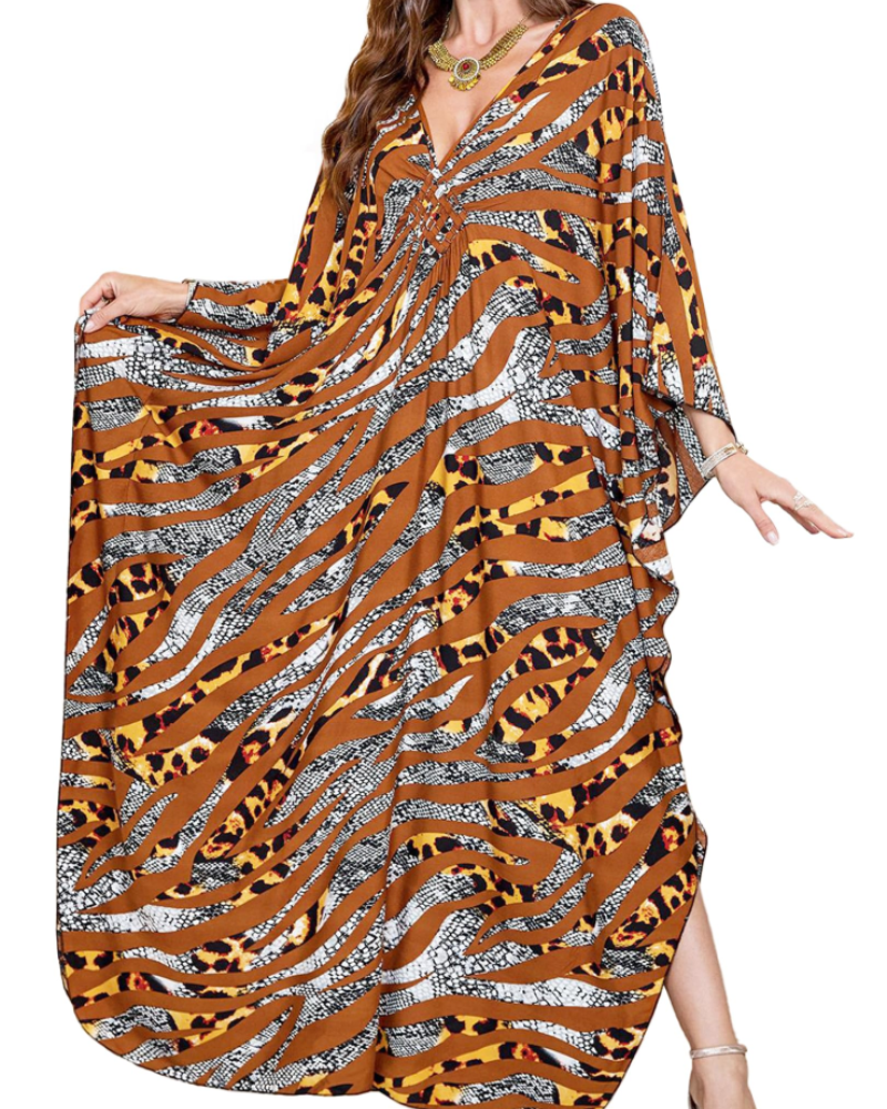 Women's Viscose Maxi Kaftan for Beach Cover-Up