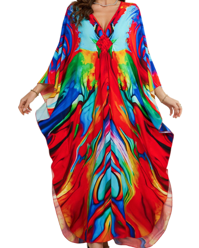 Women's Viscose Maxi Kaftan for Beach Cover-Up