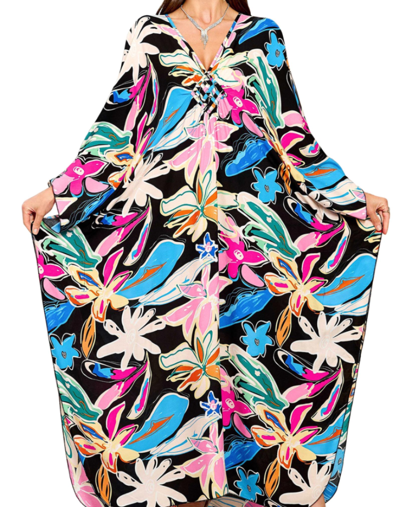 Women's Viscose Maxi Kaftan for Beach Cover-Up