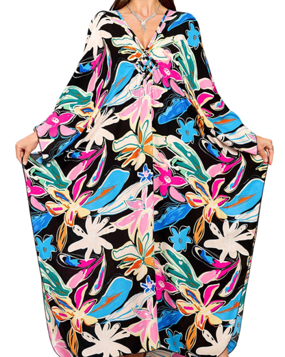 Women's Viscose Maxi Kaftan for Beach Cover-Up