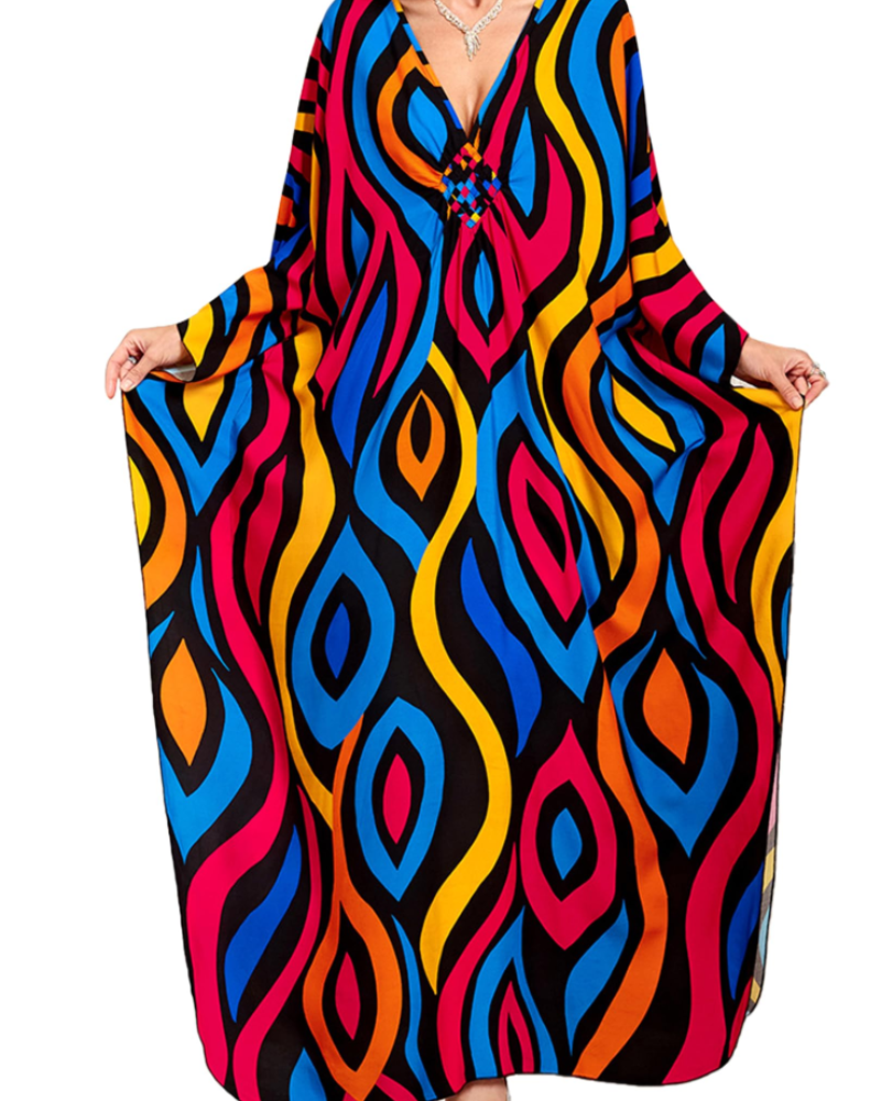 Women's Viscose Maxi Kaftan for Beach Cover-Up